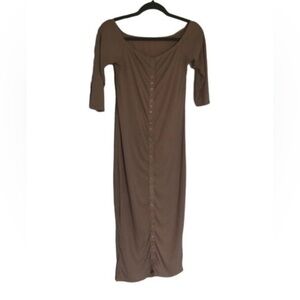 Snap Button Dress with 3/4 Sleeve - Size S